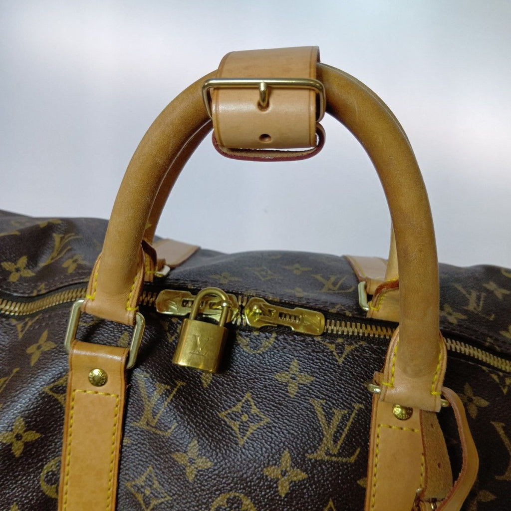 Louis Vuitton Monogram Keepall 50 Boston Bag Brown Key Missing — view 6