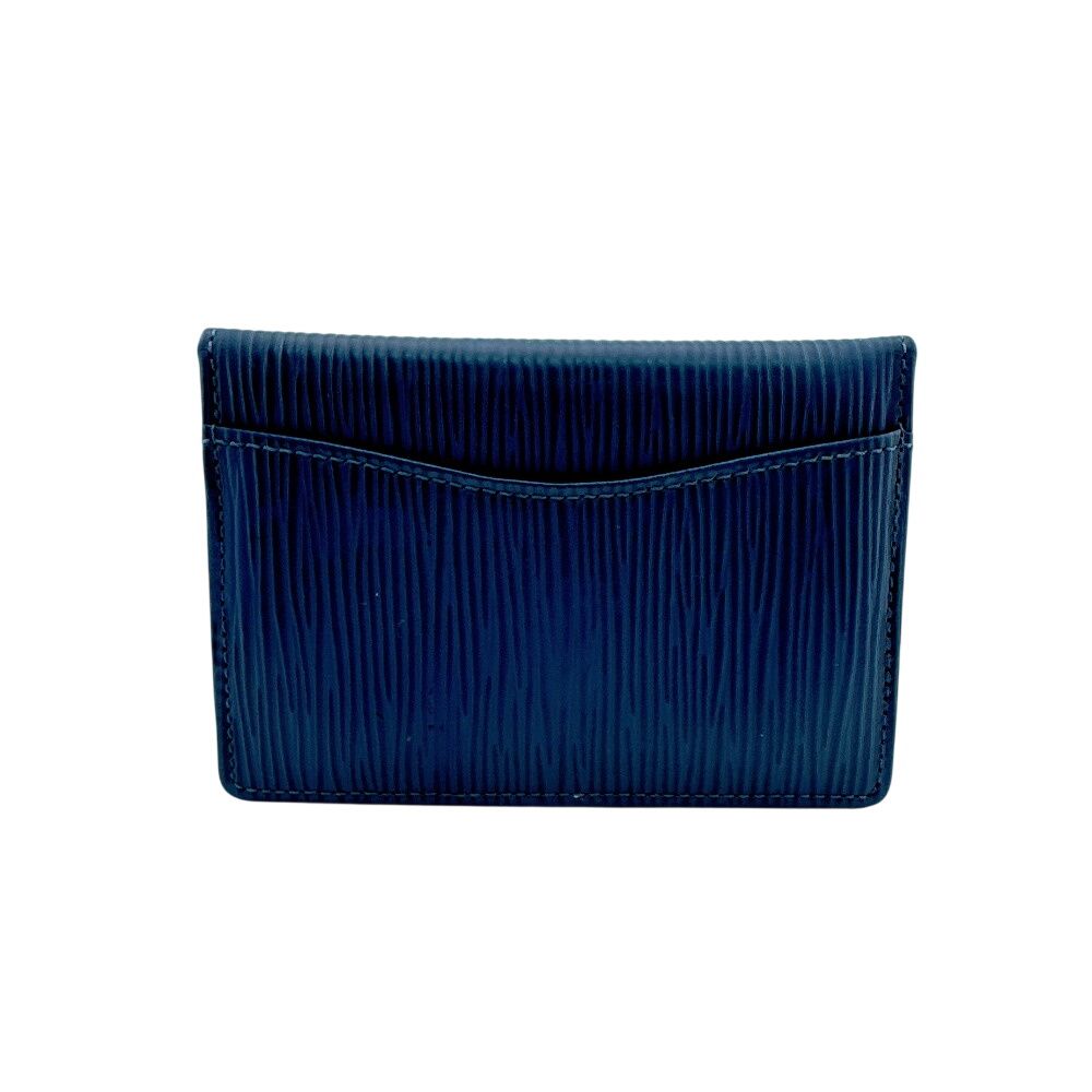 Louis Vuitton Business Card Holder Fixed Era Organizer Poche Epi Case Blue — view 2