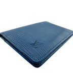 Louis Vuitton Business Card Holder Fixed Era Organizer Poche Epi Case Blue — view 5