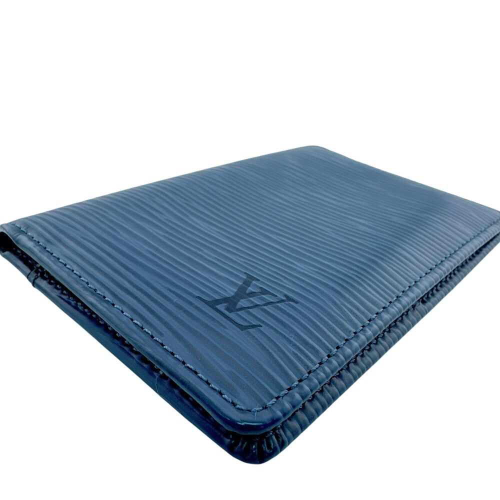 Louis Vuitton Business Card Holder Fixed Era Organizer Poche Epi Case Blue — view 5