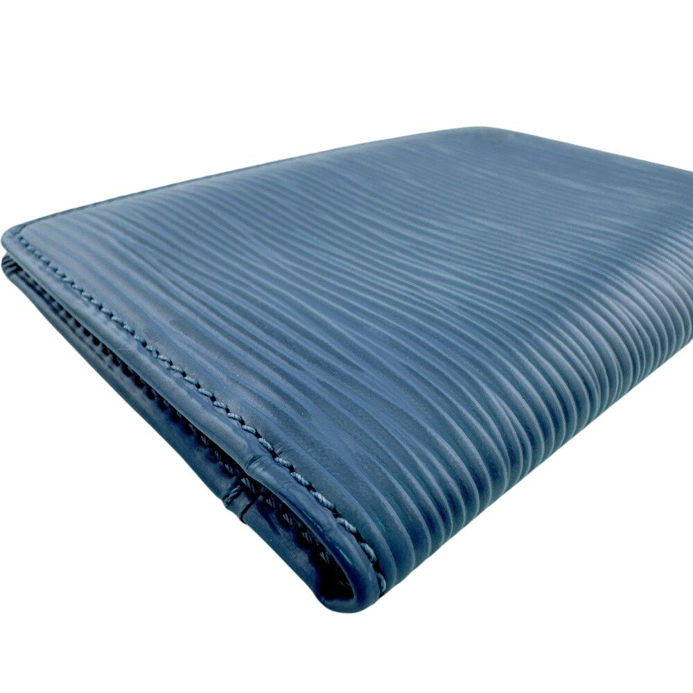 Louis Vuitton Business Card Holder Fixed Era Organizer Poche Epi Case Blue — view 3
