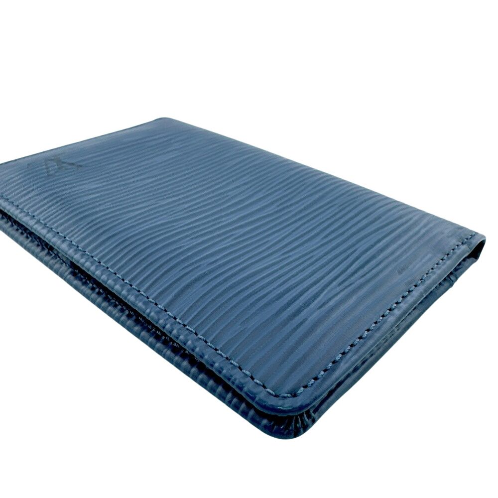 Louis Vuitton Business Card Holder Fixed Era Organizer Poche Epi Case Blue — view 4