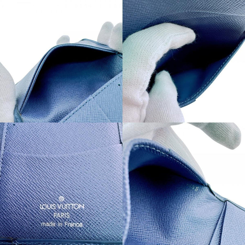 Louis Vuitton Business Card Holder Fixed Era Organizer Poche Epi Case Blue — view 8
