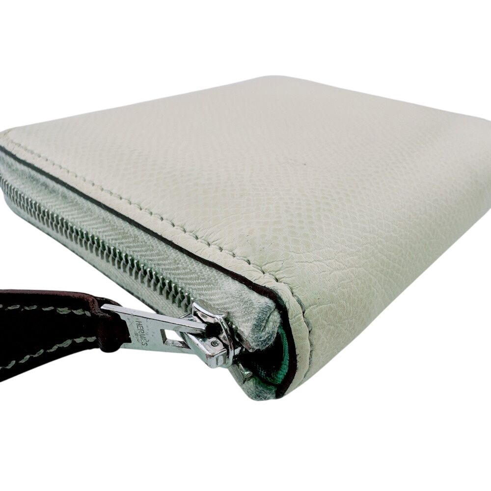 Hermes Coin Card Case Purse Leather Bifold Wallet White — view 6