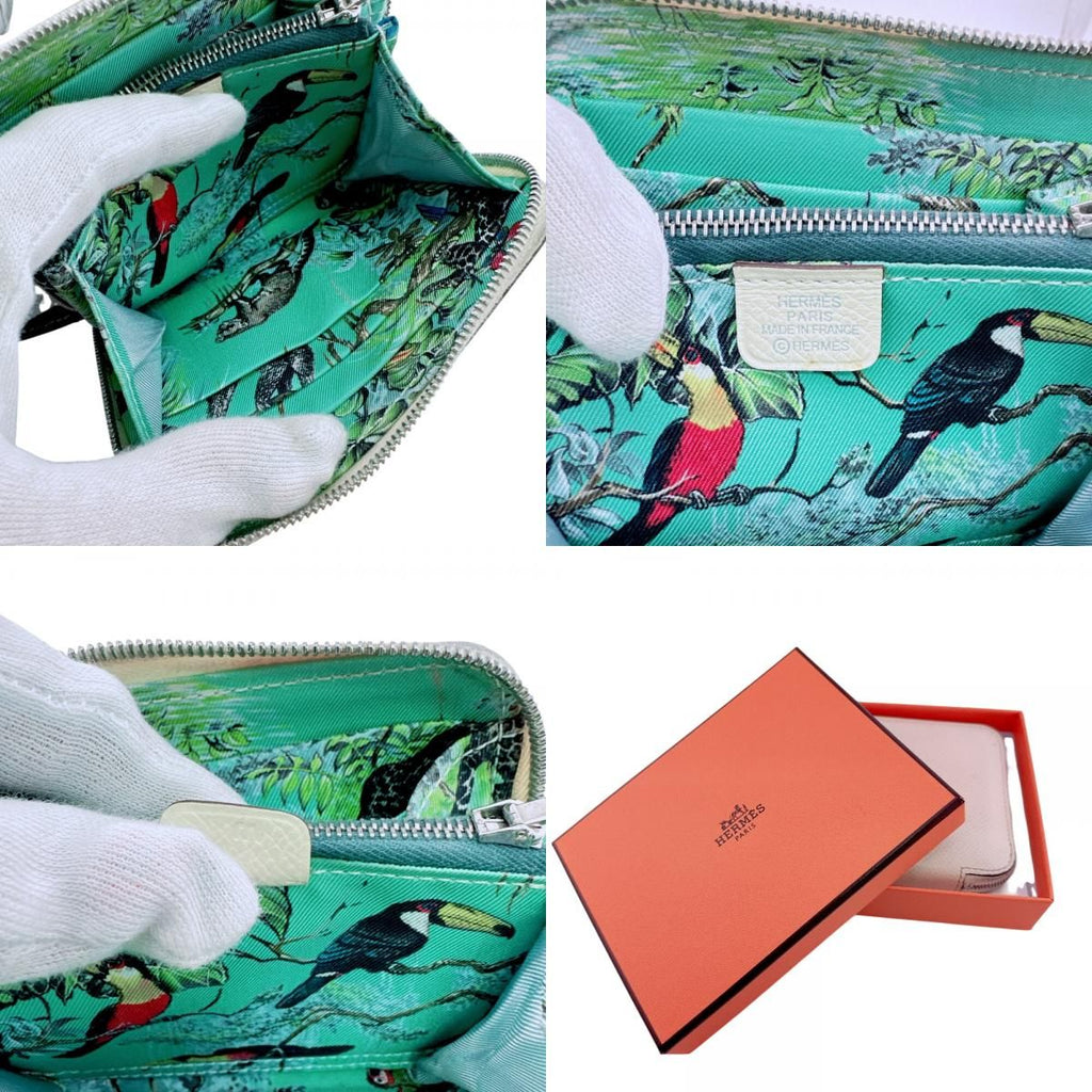 Hermes Coin Card Case Purse Leather Bifold Wallet White — view 8