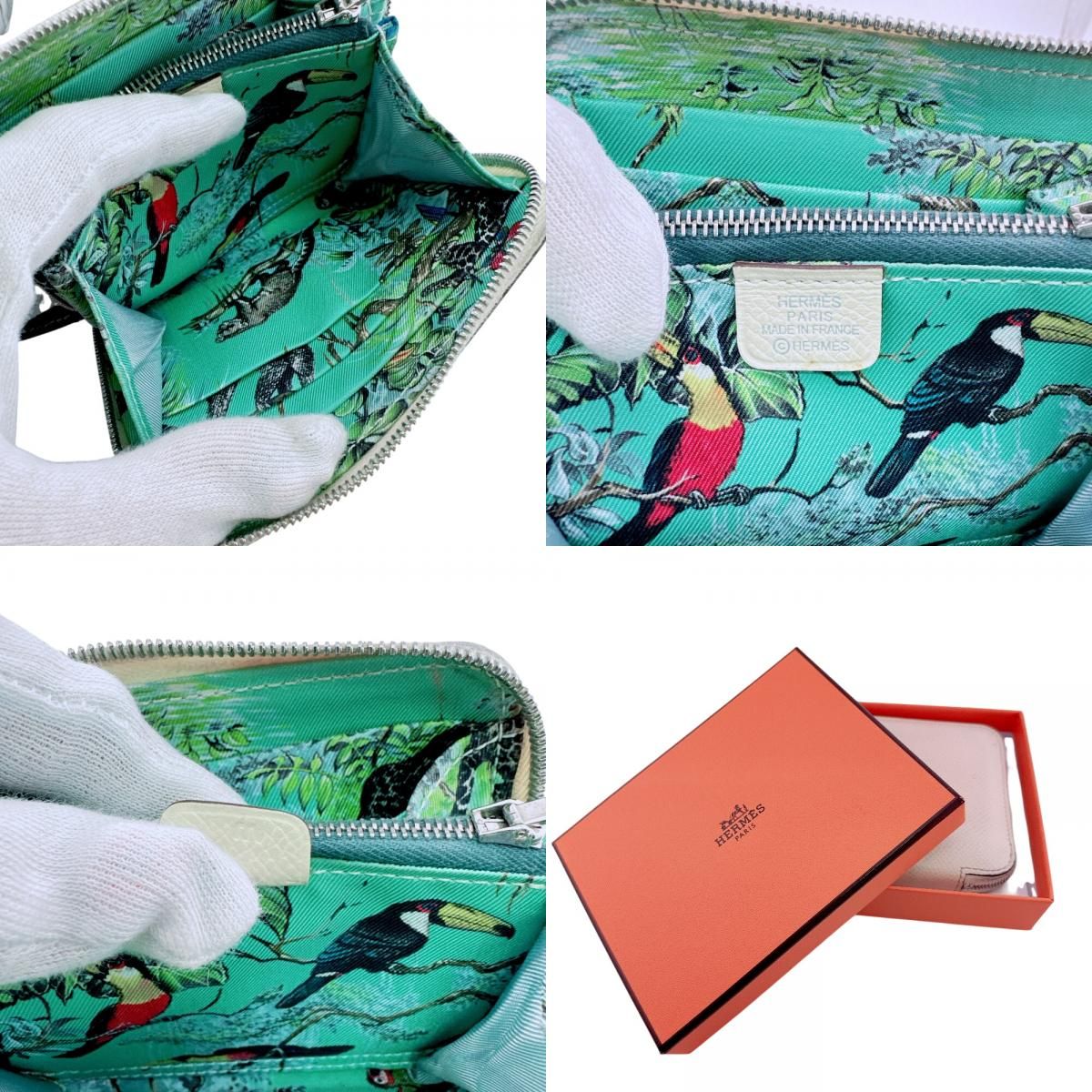 Hermes Coin Card Case Purse Leather Bifold Wallet White — view 8