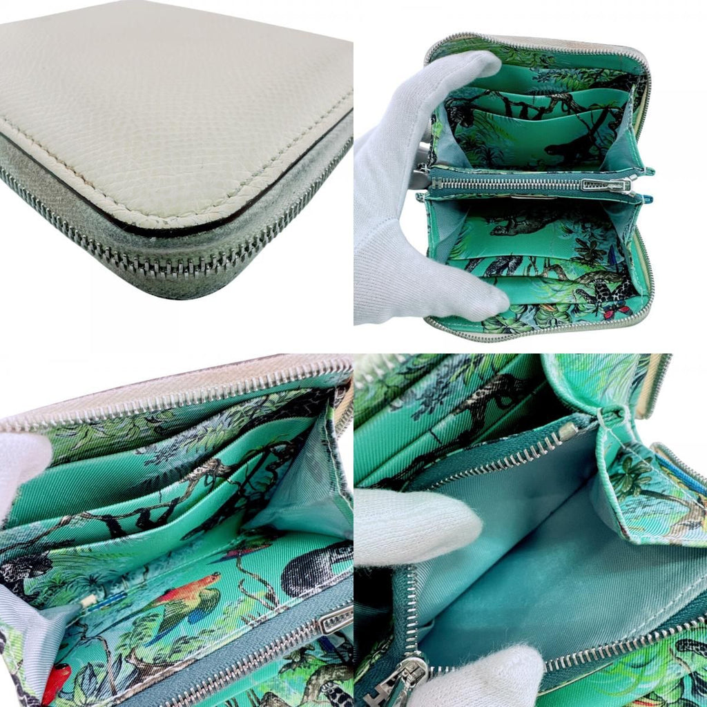 Hermes Coin Card Case Purse Leather Bifold Wallet White — view 7