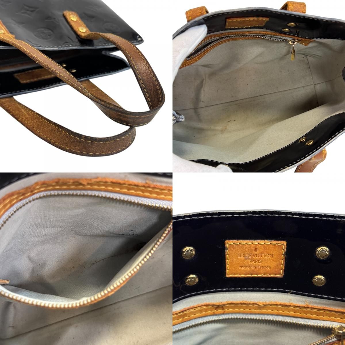 Louis Vuitton Mini Bag Tote Reed PM Monogram Vernis Enamel Amarante — view 8