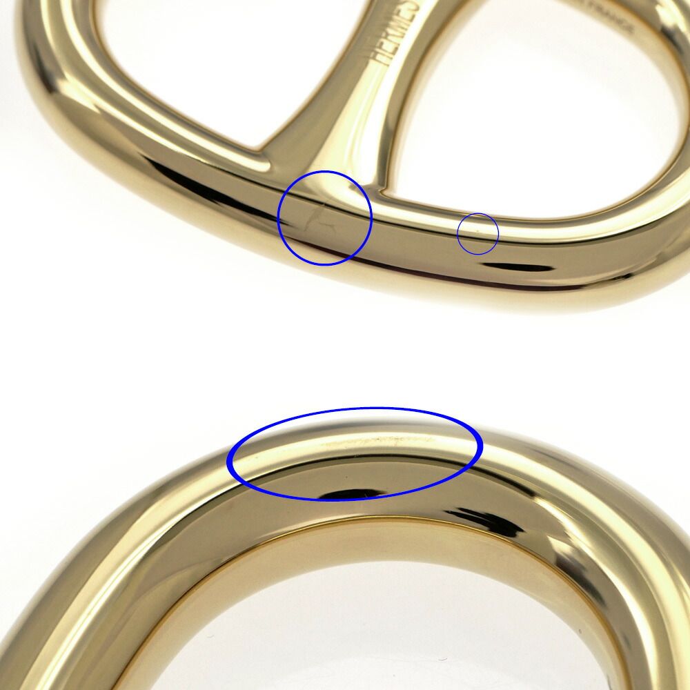Hermes Scarf Ring Chaine D'ancre Permanent Brass Gold Color GD Necklace Style — view 7