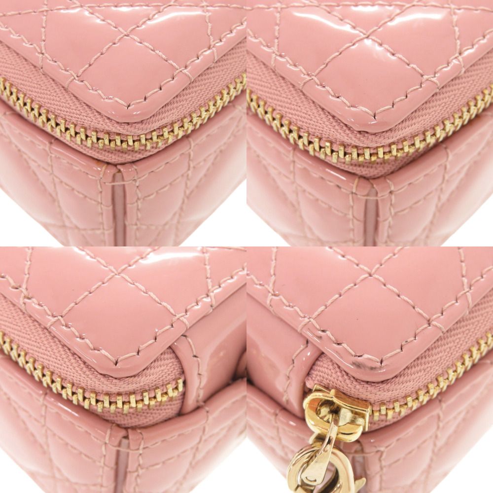 Dior Lady Chain Cube Micro Pouch Patent Leather Pink — view 6