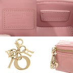 Dior Lady Chain Cube Micro Pouch Patent Leather Pink — view 9