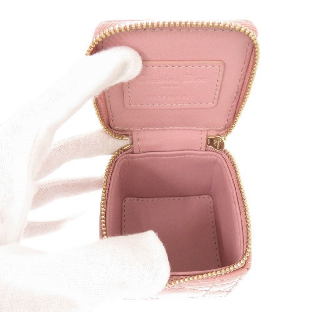 Dior Lady Chain Cube Micro Pouch Patent Leather Pink — view 8