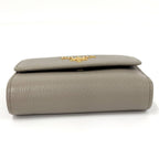 Prada Compact Wallet Trifold Leather Gray — view 5
