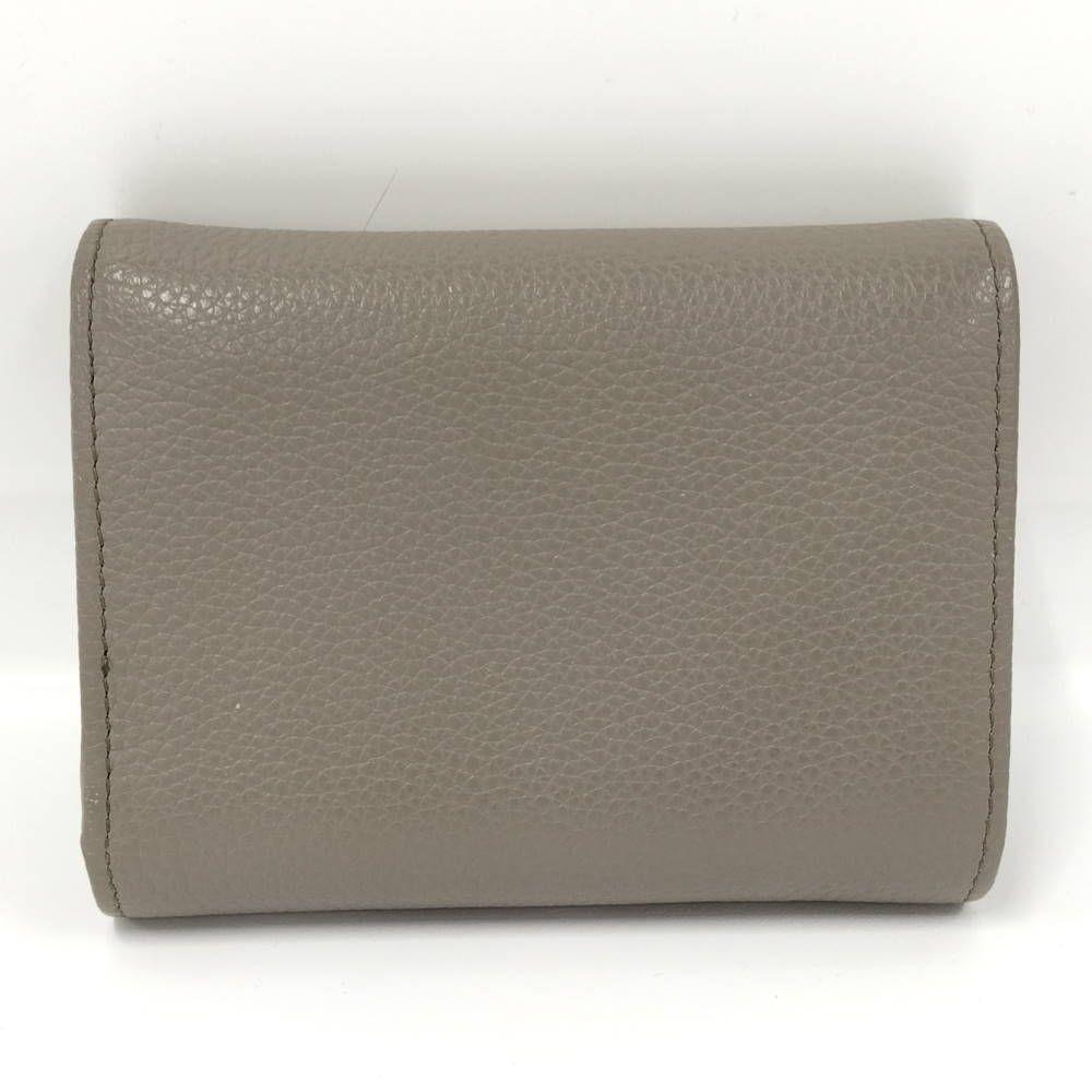 Prada Compact Wallet Trifold Leather Gray — view 3