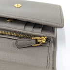 Prada Compact Wallet Trifold Leather Gray — view 6