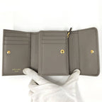 Prada Compact Wallet Trifold Leather Gray — view 2