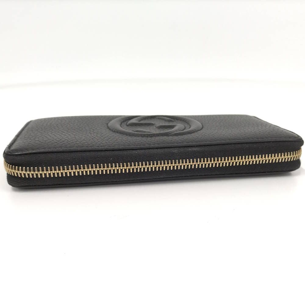 Gucci Soho Zip Around Wallet Interlocking Leather Black — view 6