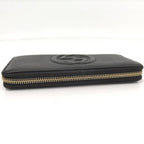 Gucci Soho Zip Around Wallet Interlocking Leather Black — view 6