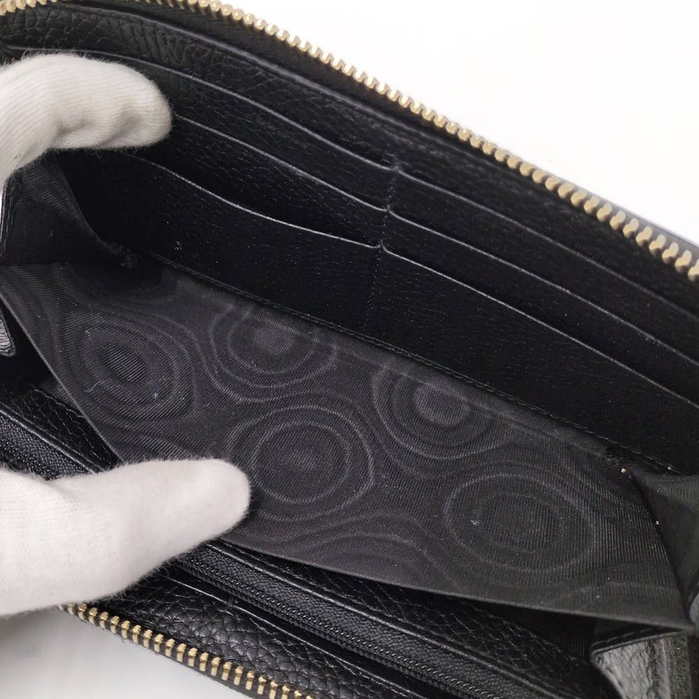 Gucci Soho Zip Around Wallet Interlocking Leather Black — view 8