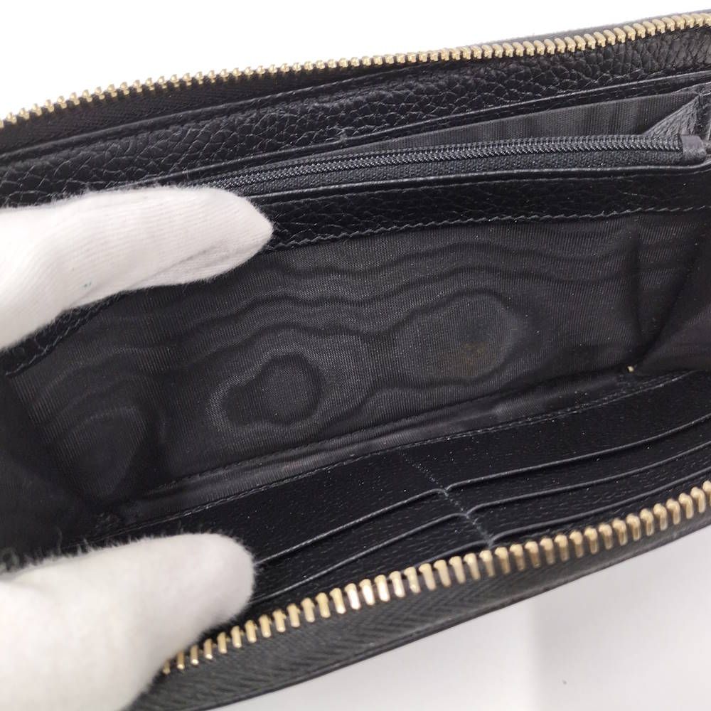 Gucci Soho Zip Around Wallet Interlocking Leather Black — view 9
