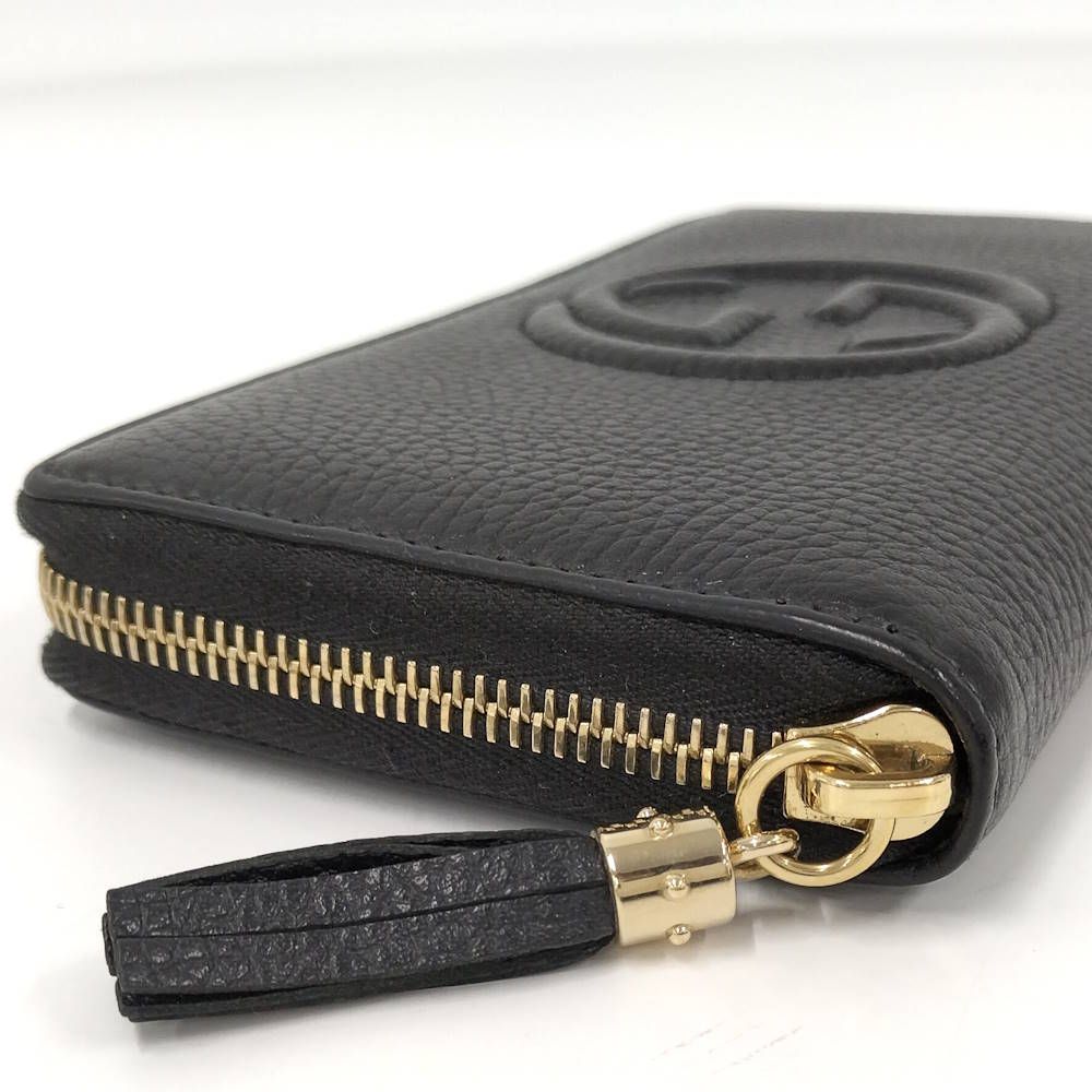 Gucci Soho Zip Around Wallet Interlocking Leather Black — view 5