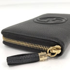 Gucci Soho Zip Around Wallet Interlocking Leather Black — view 5