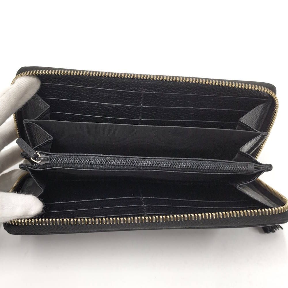 Gucci Soho Zip Around Wallet Interlocking Leather Black — view 2