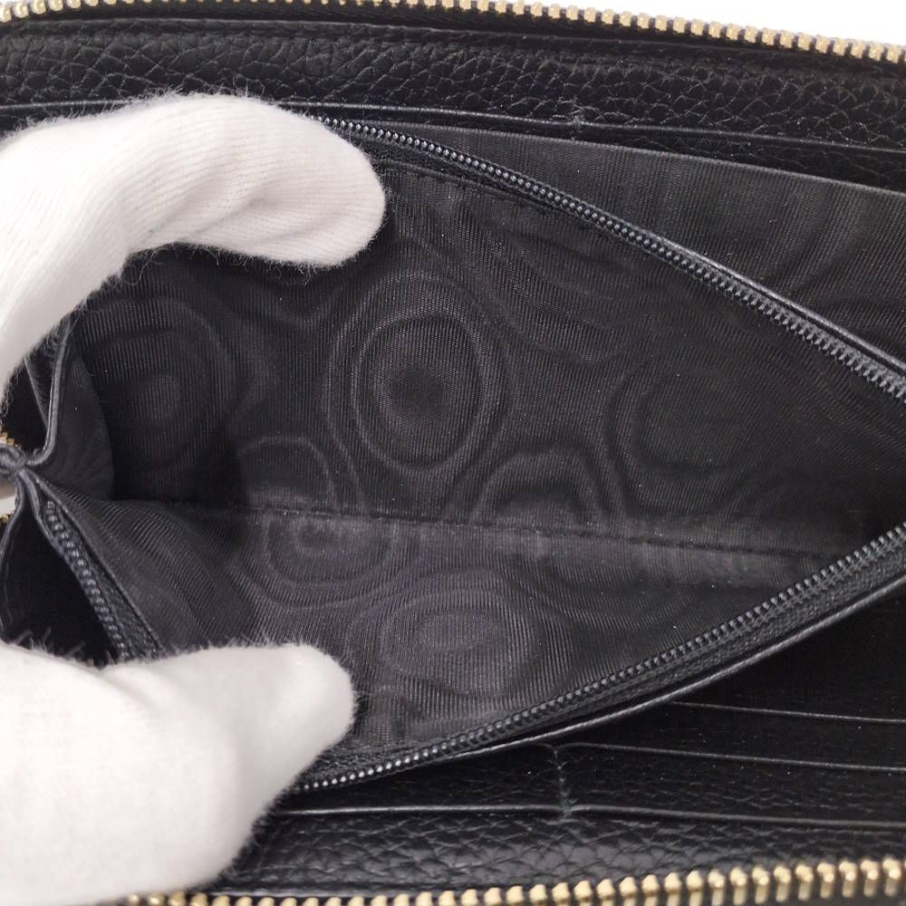 Gucci Soho Zip Around Wallet Interlocking Leather Black — view 7