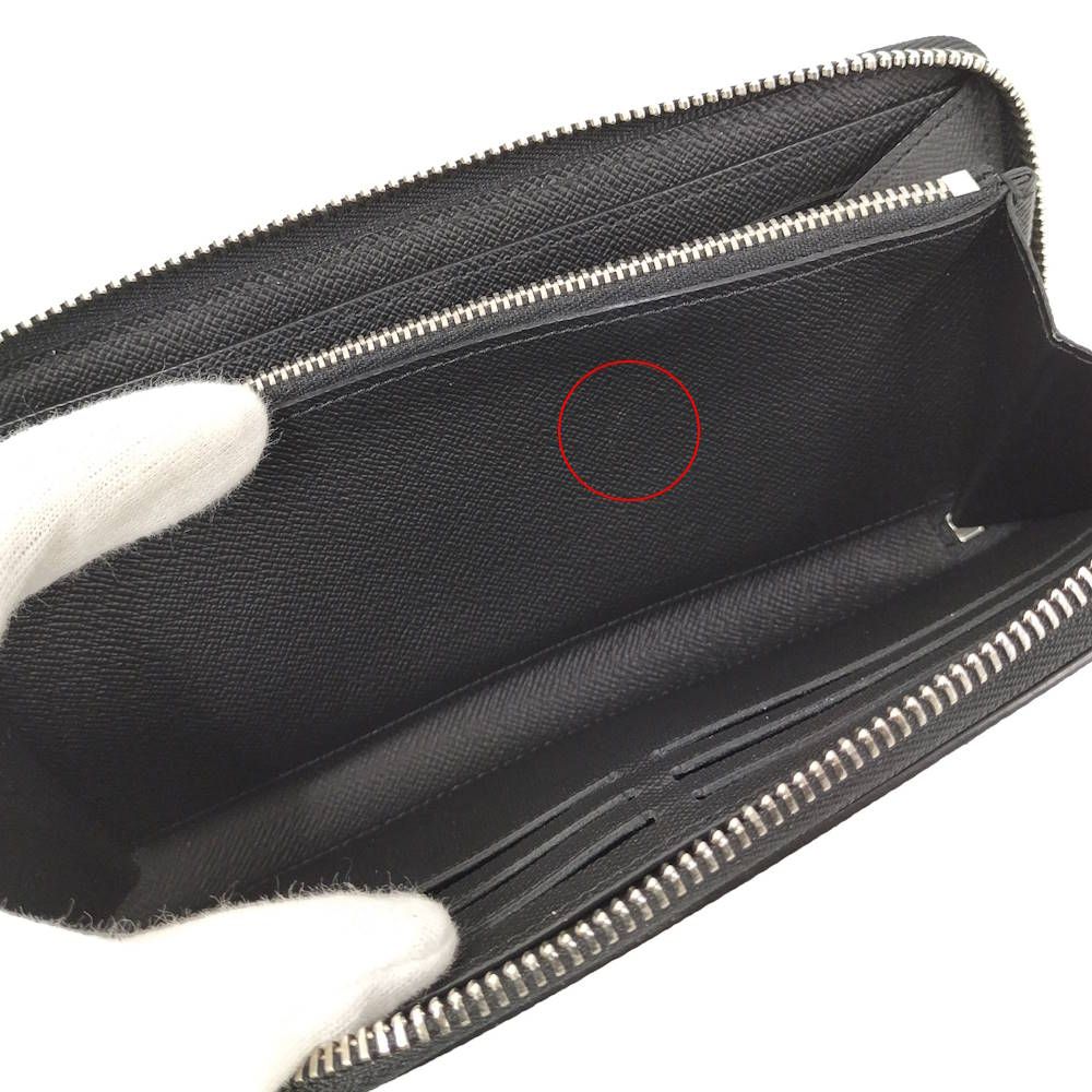 Louis Vuitton Zippy Wallet Horizontal Zip Around Taiga Noir Black — view 7