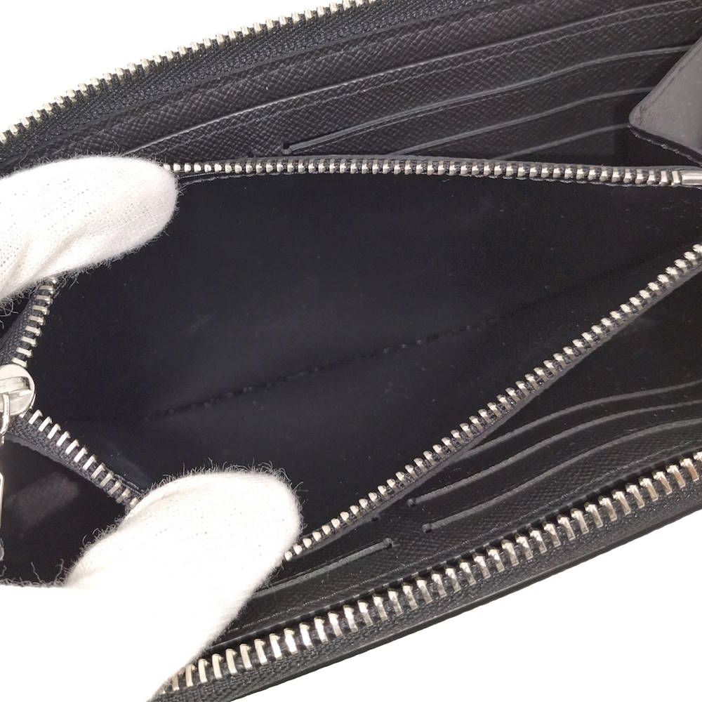 Louis Vuitton Zippy Wallet Horizontal Zip Around Taiga Noir Black — view 9