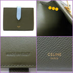 Celine Strap Wallet Grain Calfskin Green Light Blue Bicolor — view 7