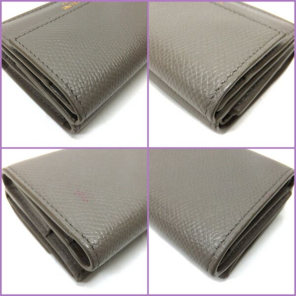 Celine Small Trifold Wallet Leather Gray Gold — view 5