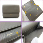 Celine Small Trifold Wallet Leather Gray Gold — view 4