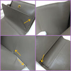 Celine Small Trifold Wallet Leather Gray Gold — view 7