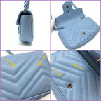 Gucci Belt Chain Bag GG Marmont Leather Light Blue — view 6