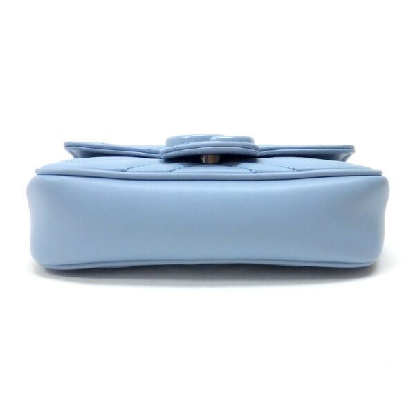 Gucci Belt Chain Bag GG Marmont Leather Light Blue — view 4