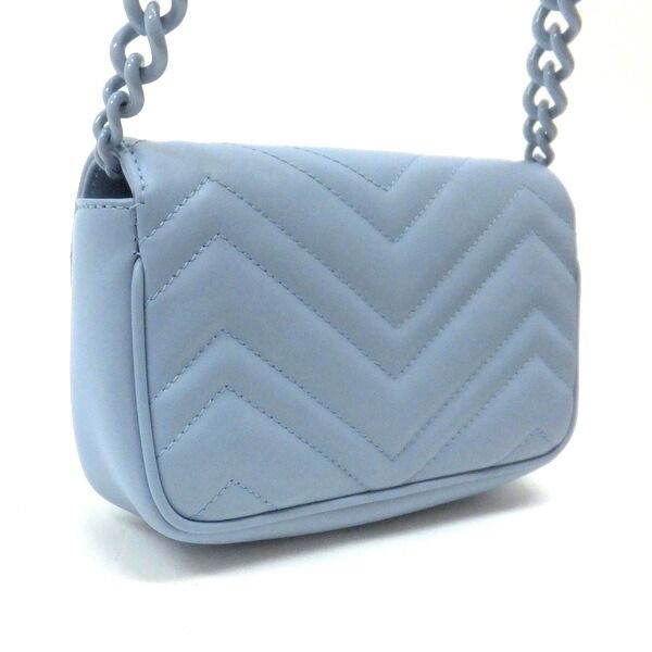 Gucci Belt Chain Bag GG Marmont Leather Light Blue — view 3