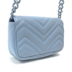 Gucci Belt Chain Bag GG Marmont Leather Light Blue — view 3