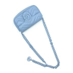 Gucci Belt Chain Bag GG Marmont Leather Light Blue — view 2