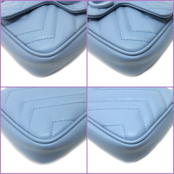 Gucci Belt Chain Bag GG Marmont Leather Light Blue — view 7