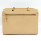 Chanel Chain Shoulder Bag Caviar Leather Beige — view 2