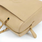 Chanel Chain Shoulder Bag Caviar Leather Beige — view 5