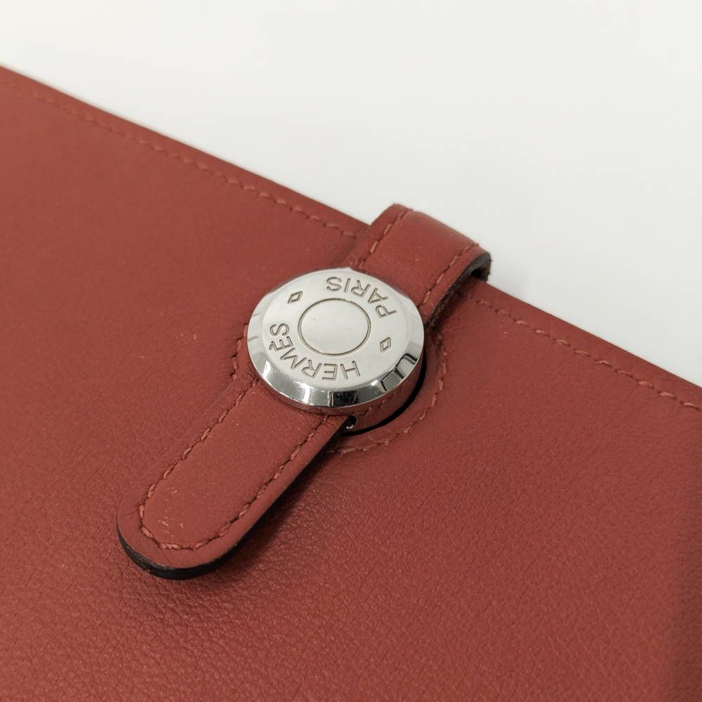 Hermes Dogon GM Bifold Wallet Leather Red — view 6