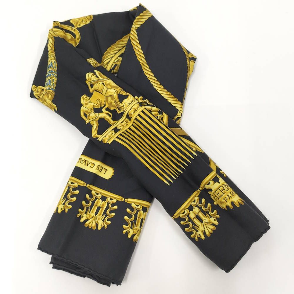 Hermes Carre 90 Scarf les Cavaliers D'or Golden Knight Silk — view 9