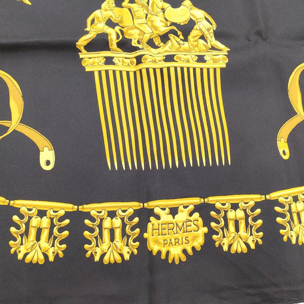 Hermes Carre 90 Scarf les Cavaliers D'or Golden Knight Silk — view 3