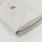 Chanel Fragment Case Caviar Leather White Silver Wallet — view 3