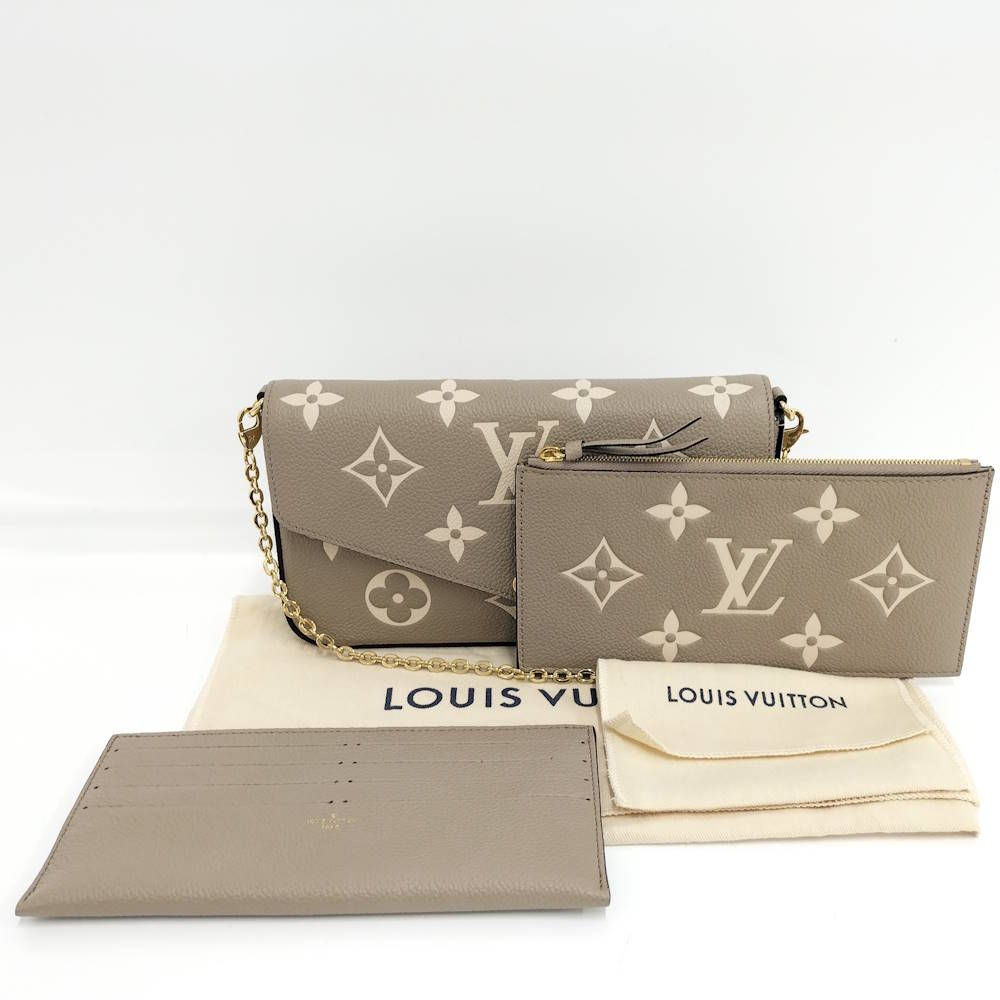 Louis Vuitton Pochette Felicie Tourterelle Chain Shoulder Bag Monogram Empreinte — view 9