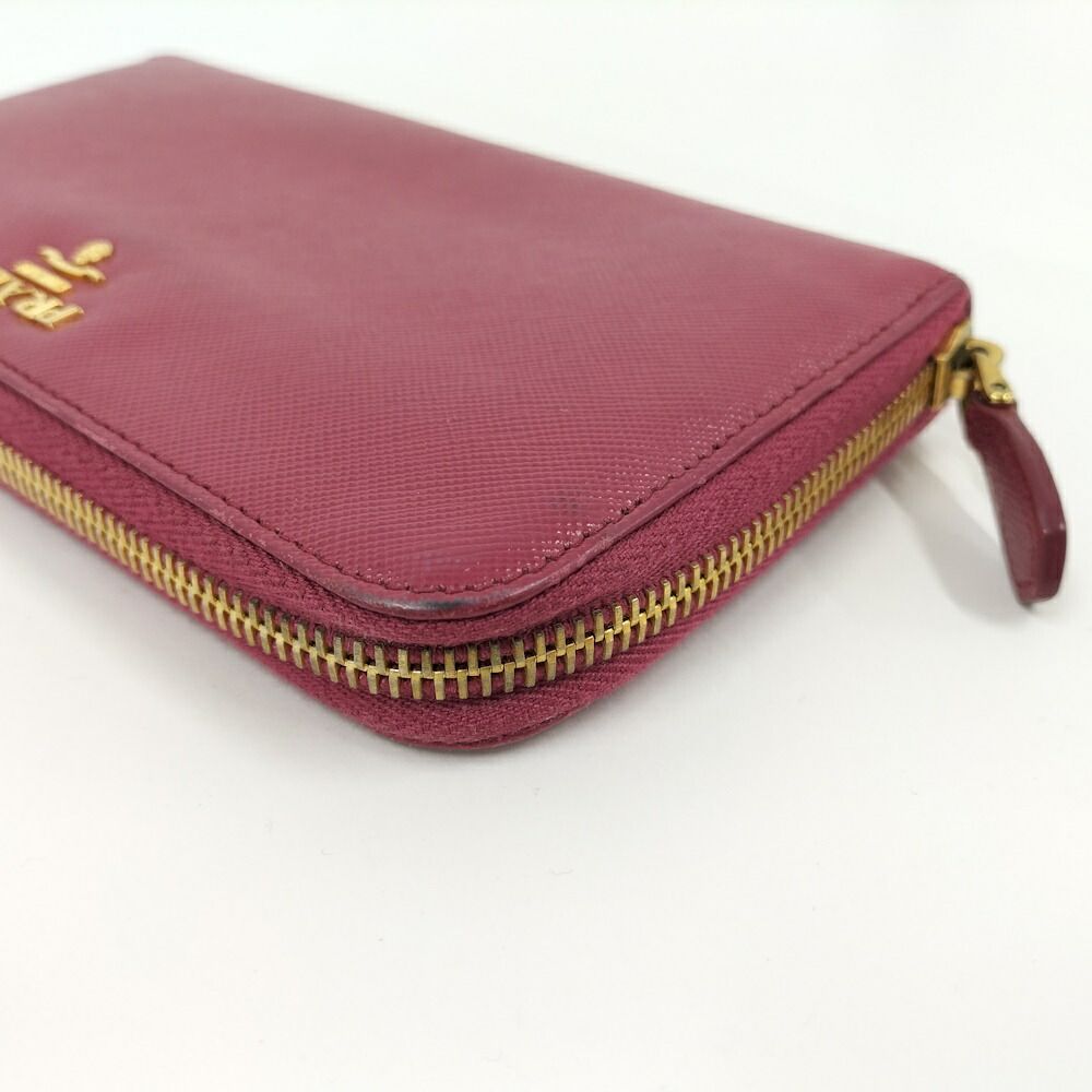 Prada Zip Around Wallet Saffiano Leather Pink — view 5