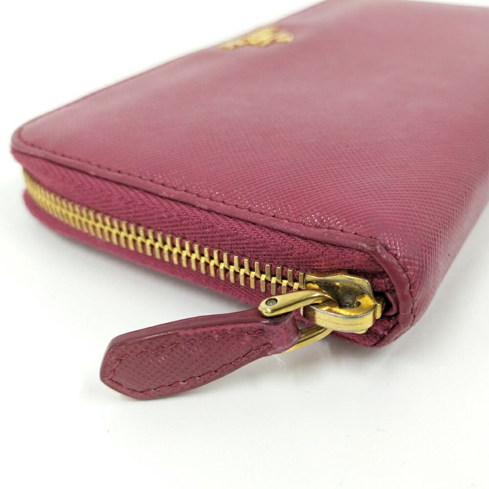 Prada Zip Around Wallet Saffiano Leather Pink — view 4