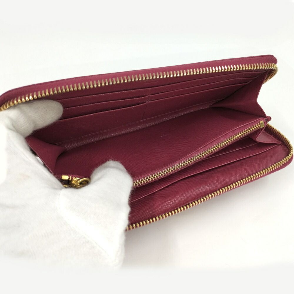 Prada Zip Around Wallet Saffiano Leather Pink — view 7